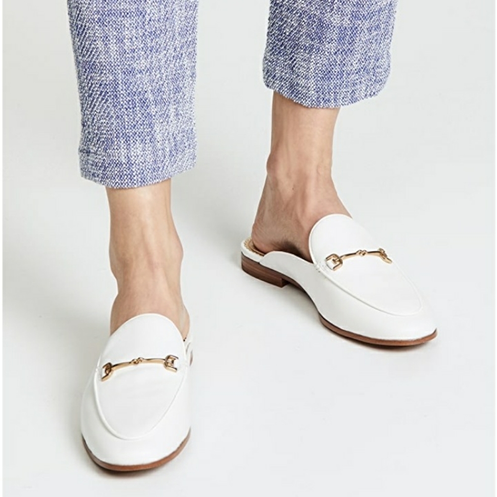 Sam Edelman Linnie mules Sz 11 M white gold buckle